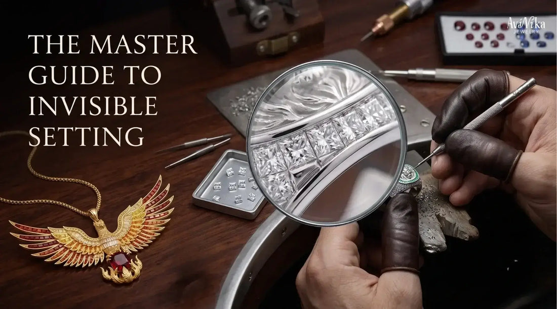 invisible setting in gemstone jewelry | avinika jewelry