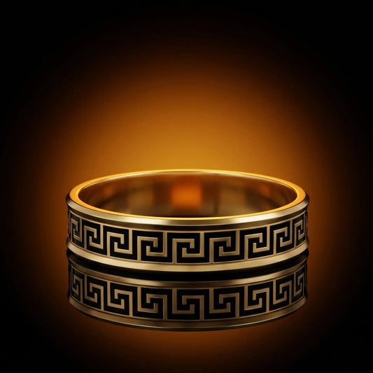 The Meander Band Greek Men’s Wedding Ring