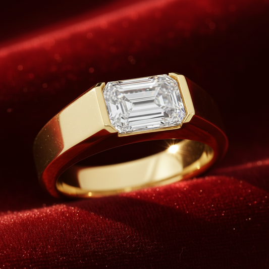 AviNika Jewelry Mens Modern Wedding Ring 14k solid white gold 3.0ct lab diamond