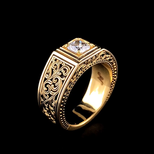 AviNika Jewelry Legacy Men's Diamond Ring 18k