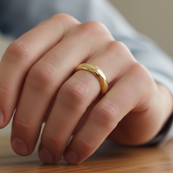 AviNika Jewelry Men's Gold Wedding Band