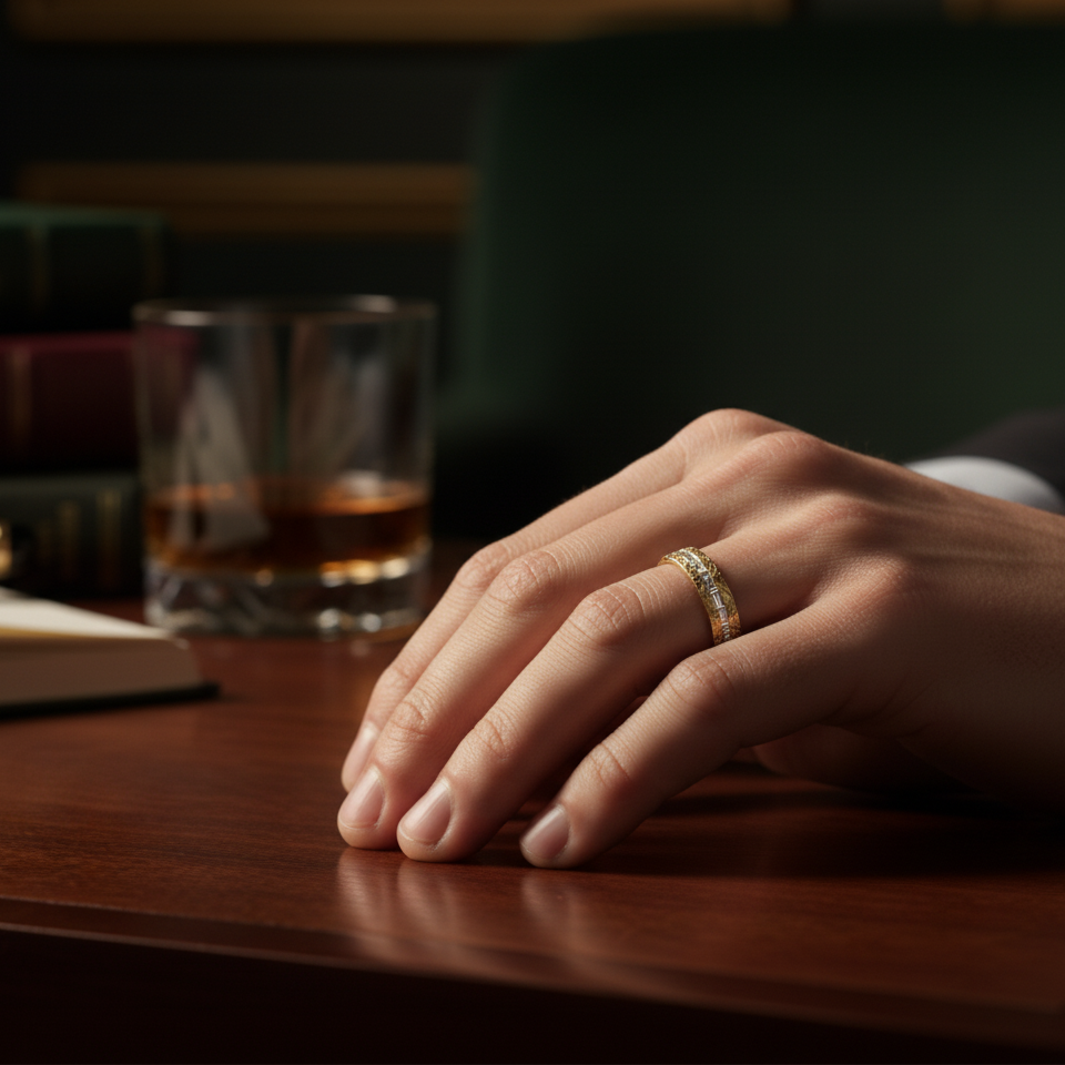 AviNika Jewelry Men's Wedding Band Diamonds