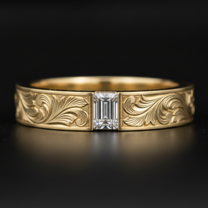 AviNika Jewelry Men's Gold Wedding Band