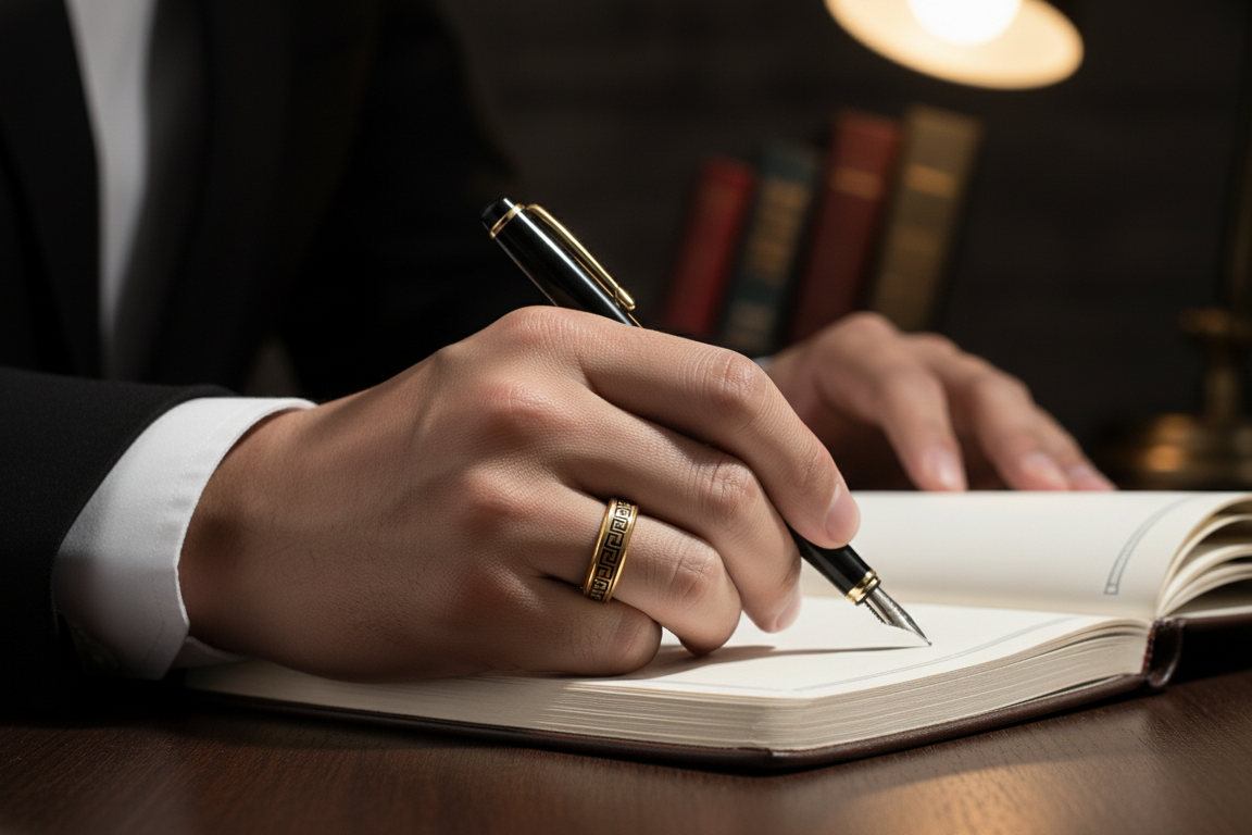 AviNika Jewelry Miandarin Gold Wedding Band