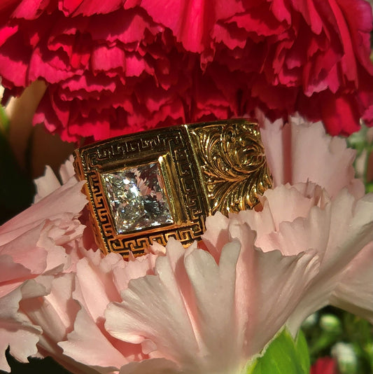 AviNika Jewelry Men's Emperors code ring 18k solid gold