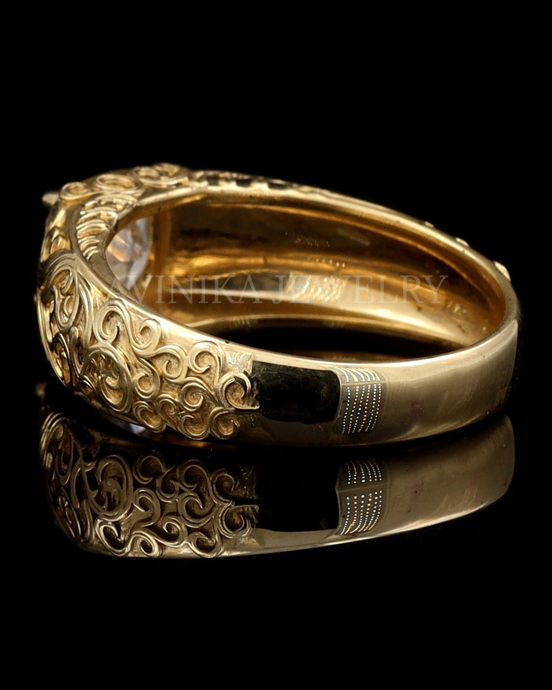 18k Gold Cushion Cut lab Diamond Ring