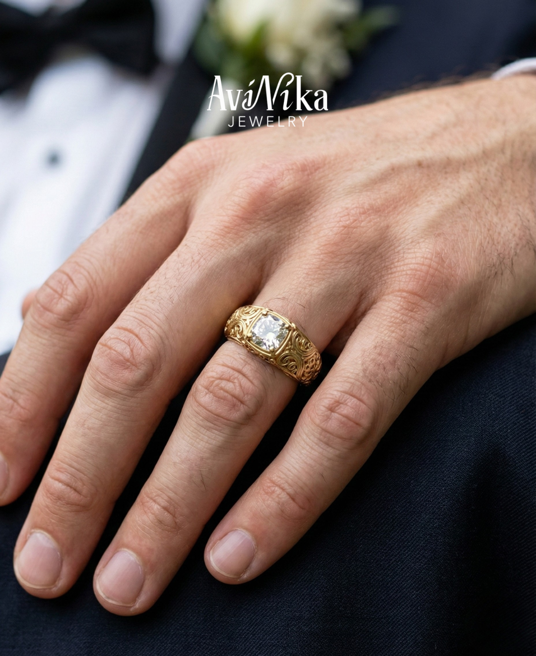 18k Gold Cushion Lab Diamond Ring