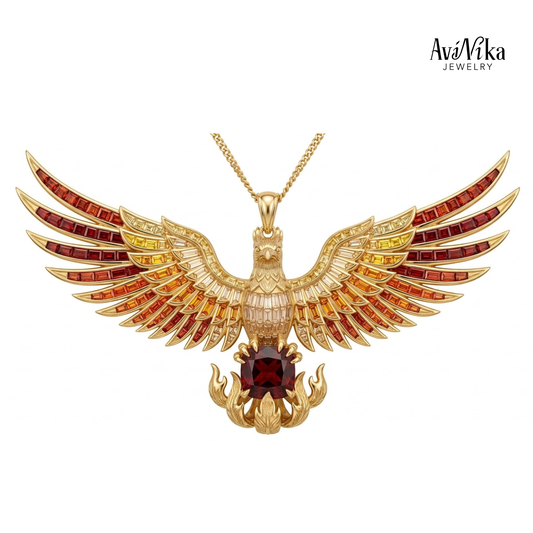Kyiv Phoenix Sapphire Pendant with Garnet