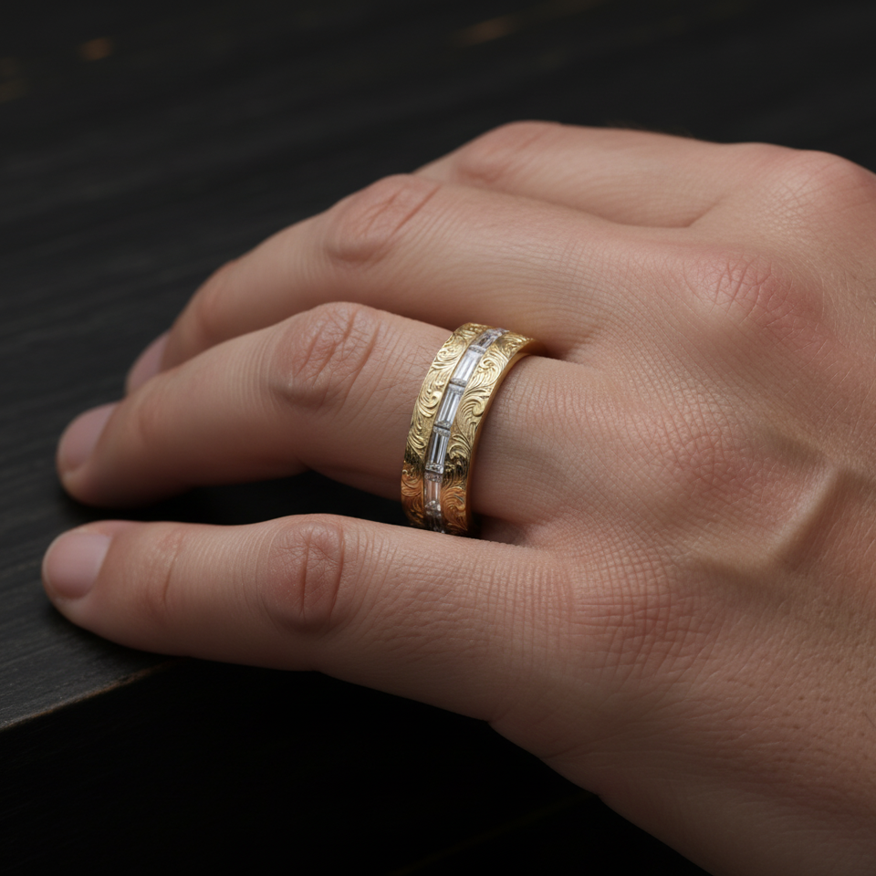 AviNika Men's Gold Wedding Band