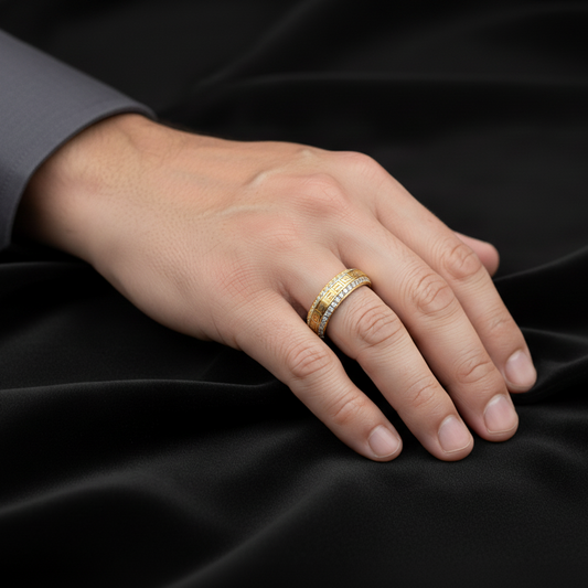 Mens Gold Wedding Band AviNikaJewelry