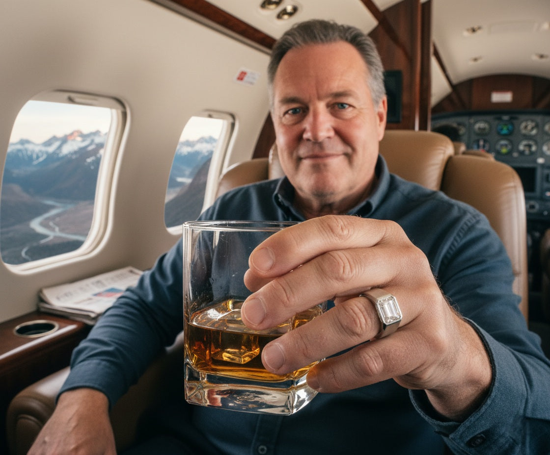 AviNika Jewelry Mens Modern Wedding Ring 14k solid white gold 3.0 ct lab diamond