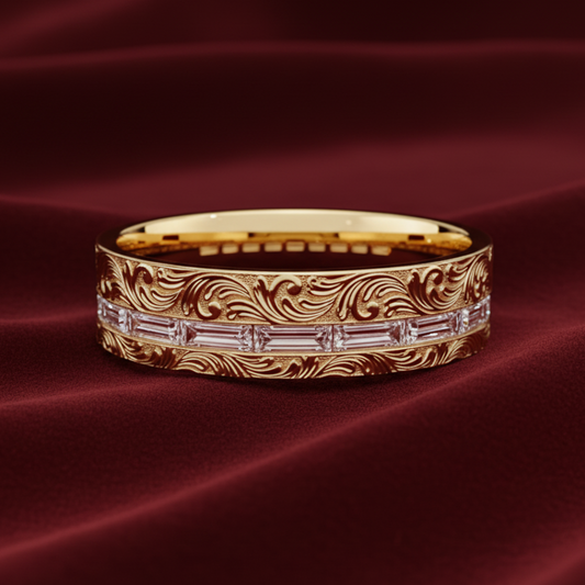 The Heritage lab diamond 4.5mm men's wedding band 18k Gold