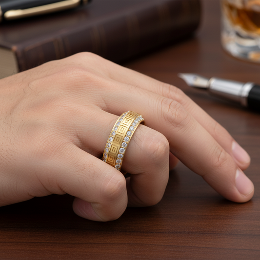 Mens Gold Wedding Band AviNikaJewelry