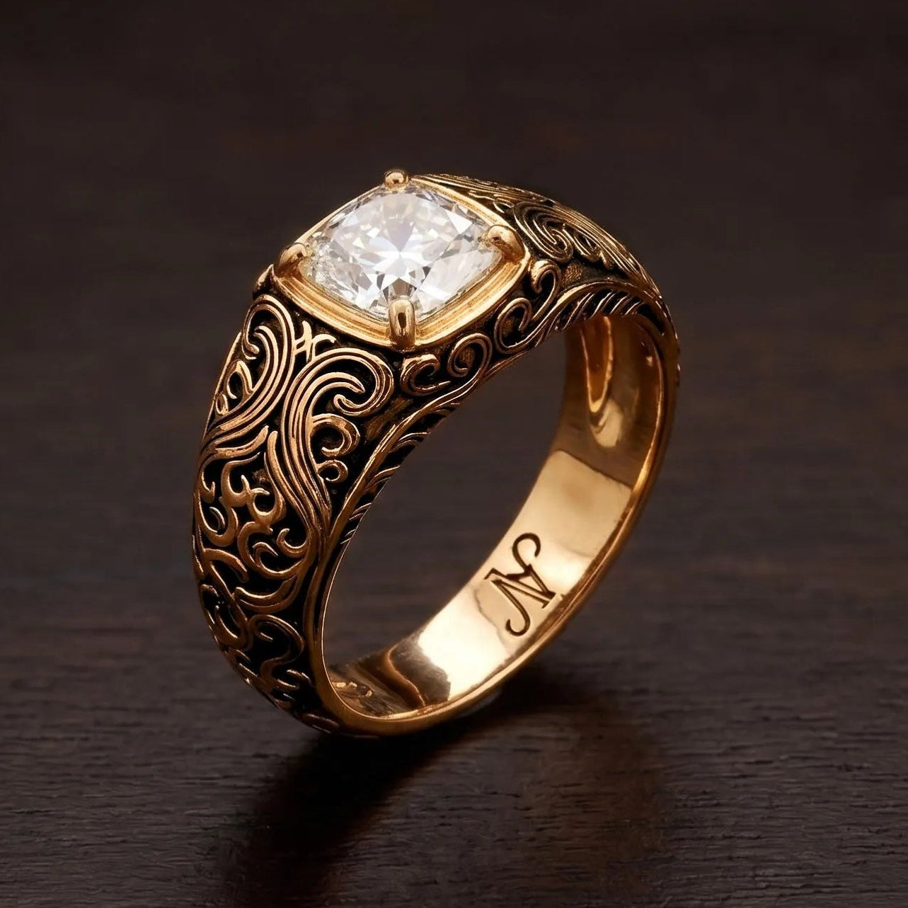 Taj Scrolls Lab Diamond Ring