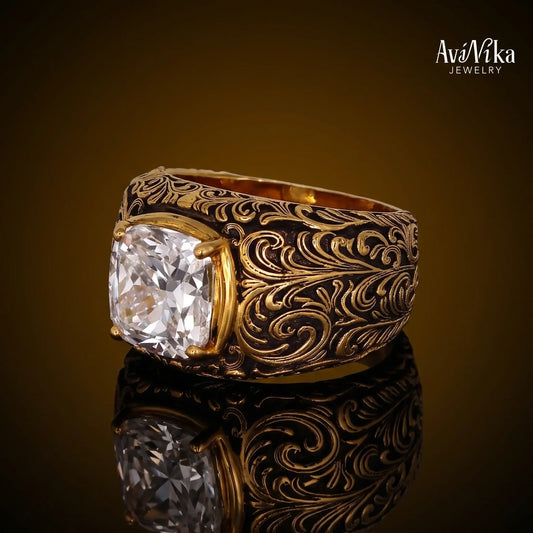 The Maharaja's Legacy Ring with Natural Diamond | AviNika Jewelry