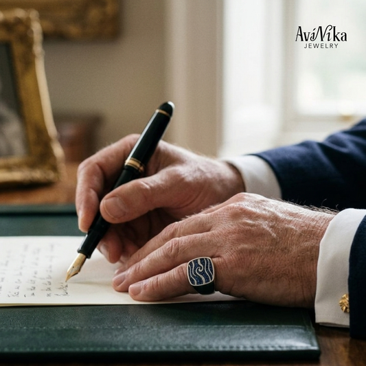 The Oceanus Sapphire Signet Ring