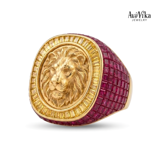 The Nemean Lion Ruby Signet Ring