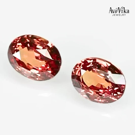 Natural Padparadscha Sapphire Pair - 10.20ct | GRS Certified