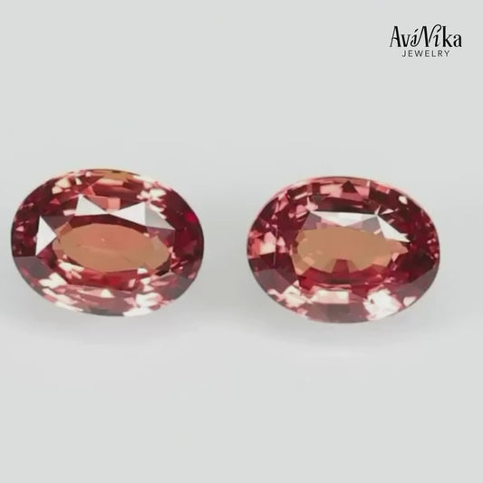Natural Padparadscha Sapphire Pair - 10.20ct | GRS Certified