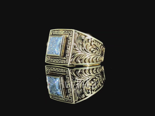 AviNika Jewelry Men's emperor's code ring 18k gold video
